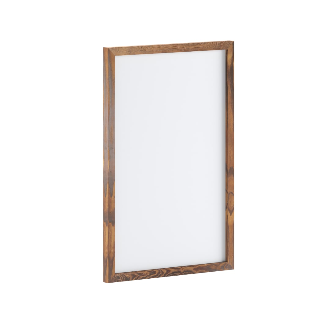 Bristol 20x30 Wall Mount White Board with Included Dry Erase Marker, 4 Magnets, and Eraser for Home, School or Business in Torched Brown