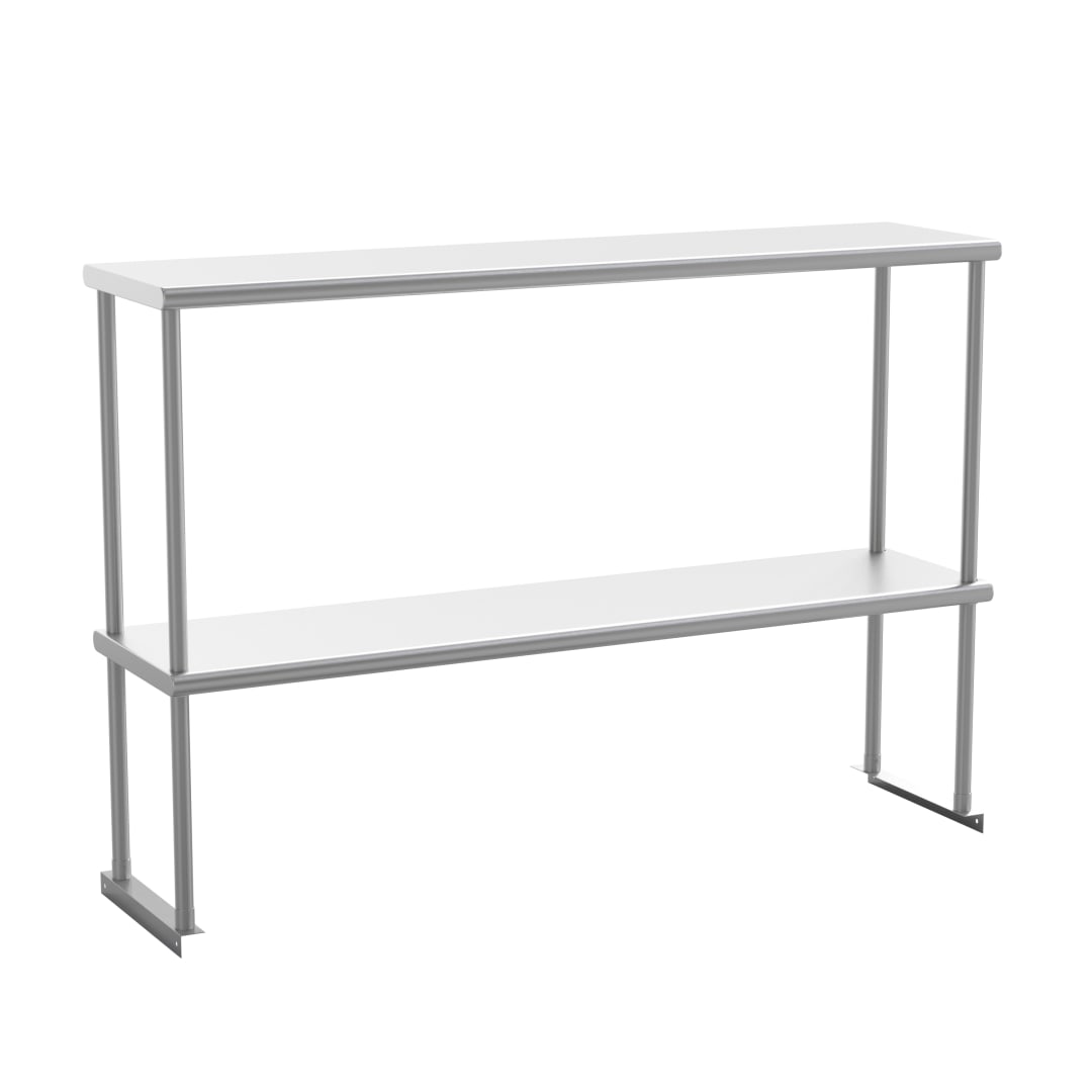 Reese Commercial Grade 430 Stainless Steel 18 Gauge NSF Certified 48" x 12" Metal Kitchen Double Overshelf