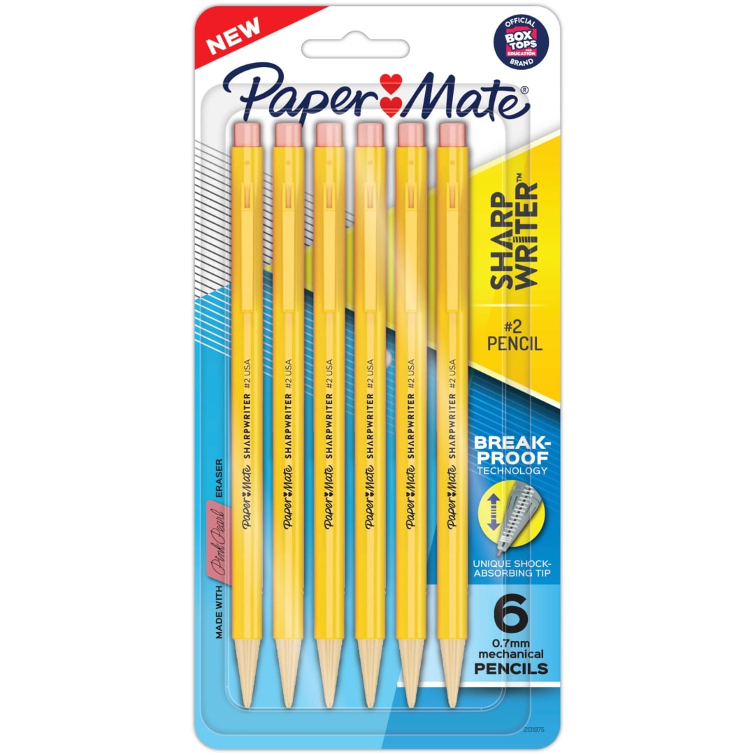 Paper Mate® SharpWriter Mechanical Pencils, 0.7 mm HB #2 Lead, 6 Count
