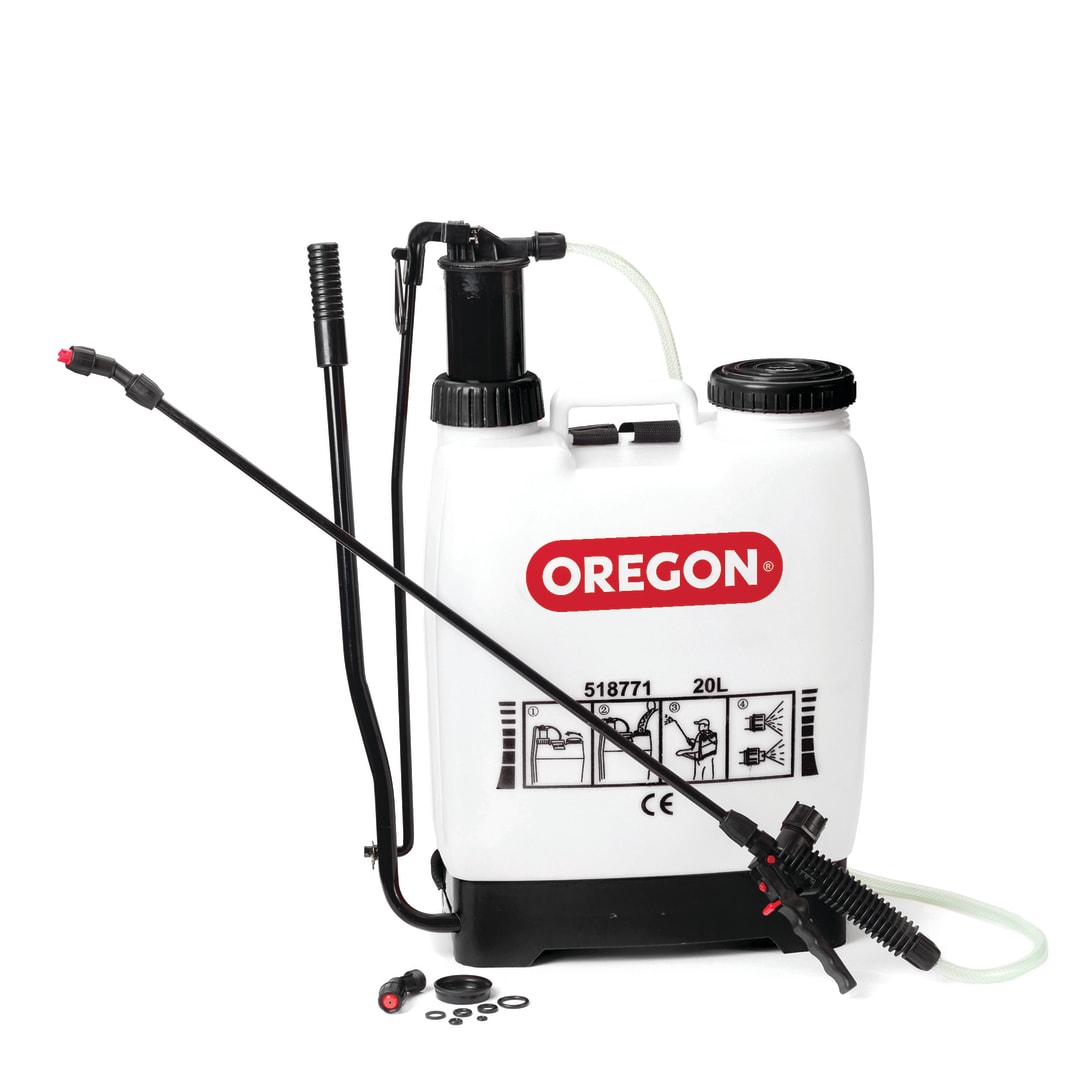 Oregon Backpack Pressure Garden Chemical / Weed Killer Sprayer with Lance and 2 Adjustable Spray Nozzles, 16 Liters, Wearable Gardening Accessories (518769)