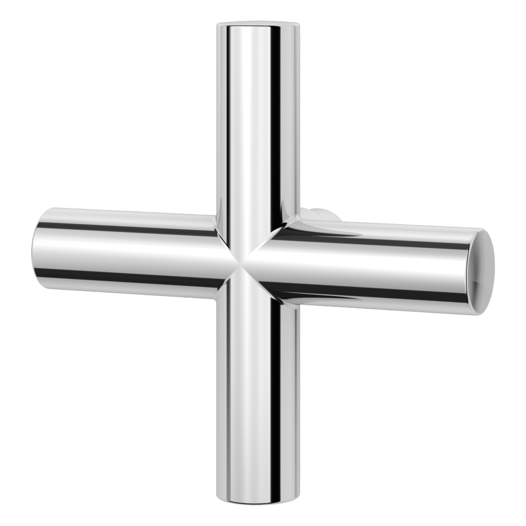 Tenet Single Cross Handle for Shower Column in Polished Chrome