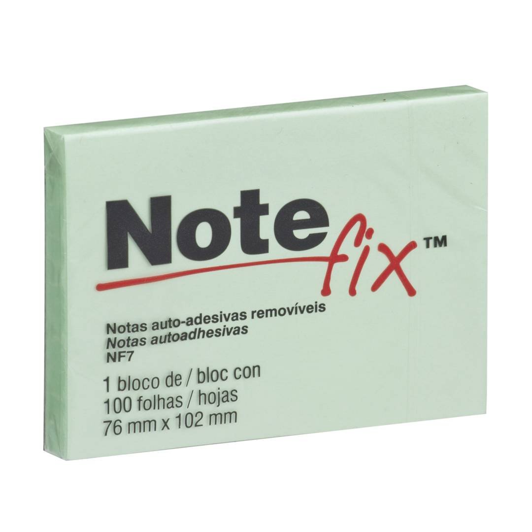 Bloco Adesivo Notefix™, Verde, 76 mm x 102 mm, 1 Bloco/ 100 Folhas