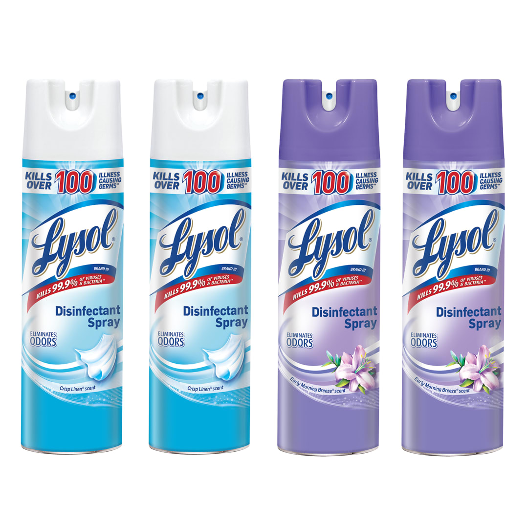 LYSOL® Disinfectant Spray Crisp Linen & Early Morning Breeze Mixed 4x19 oz. Pallet 192 ct. - SAMS