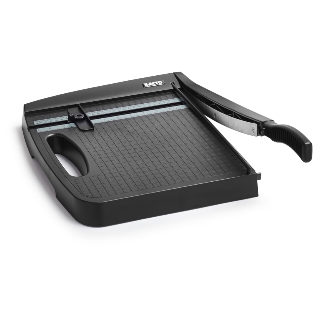 X-ACTO® Plastic Guillotine Trimmer, Portable Paper Cutter, 10 Sheet Capacity, Black, 12" Cutting Surface