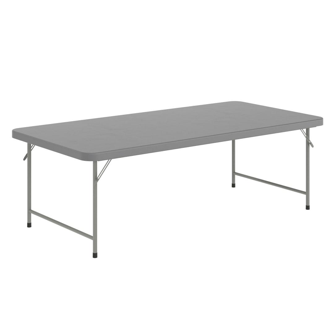 Paige 4.93-Foot Kid's Granite Gray Plastic Folding Table