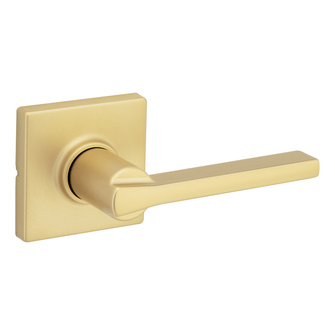 Casey Square Hall/Closet Lever  in Satin Brass