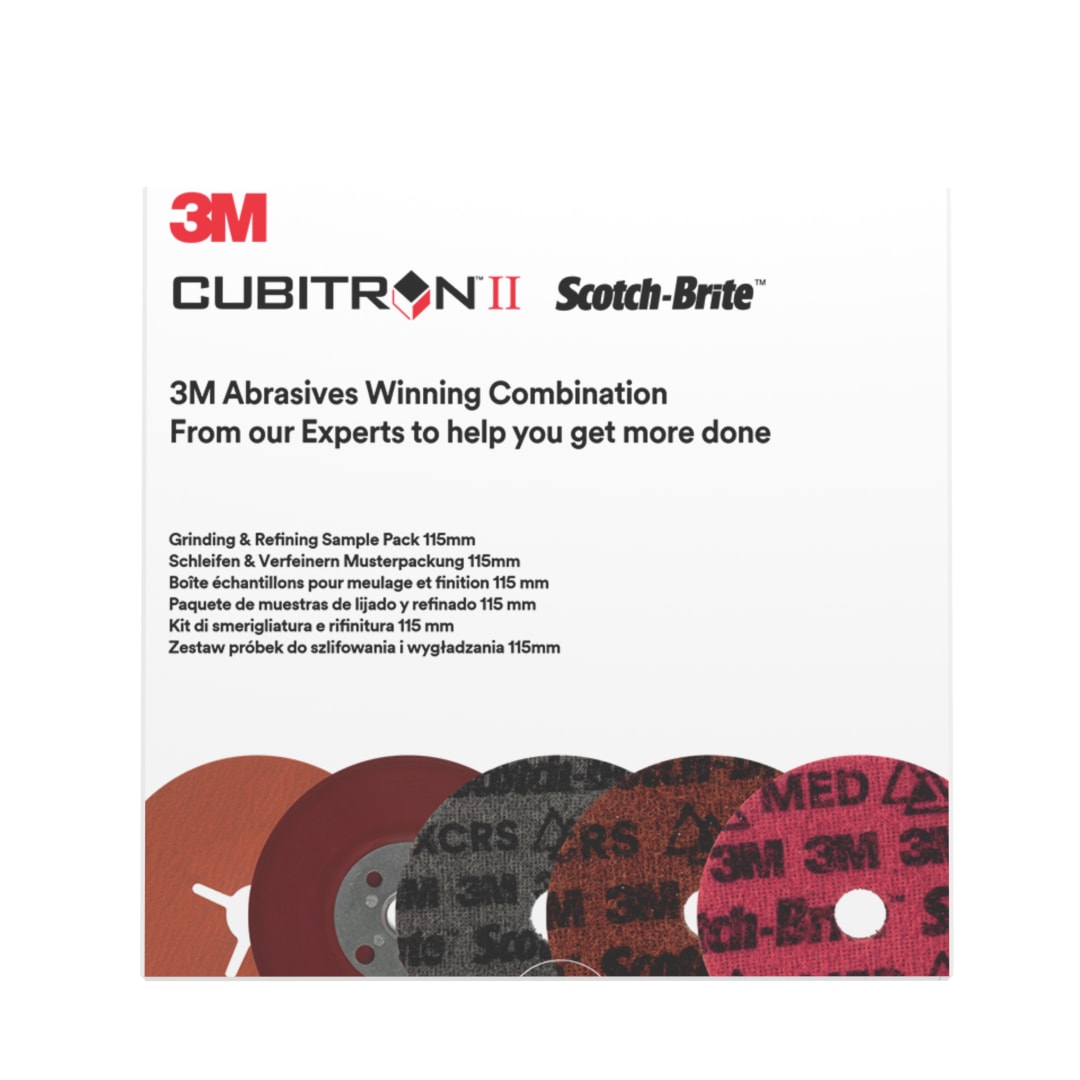 3M™ Grinding &amp; Refining Kit, includes 115 mm 787C and PN-DH Disc, with 1 High Performance Ribbed Back-up Pad, Sample