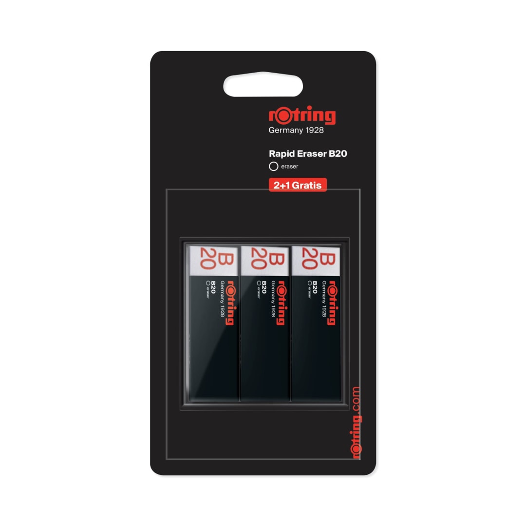 rOtring Rapid B20 Erasers | 3 Count