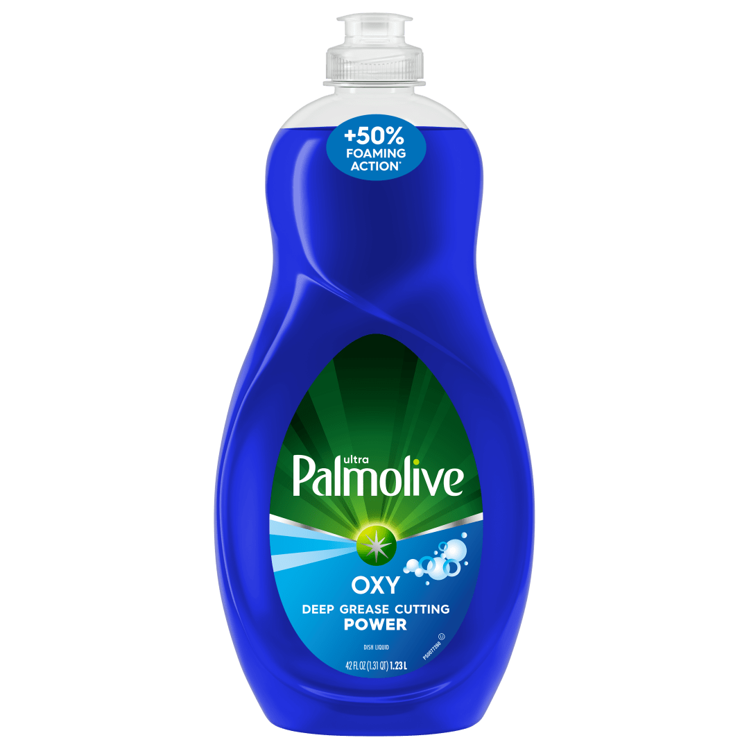 Palmolive Ultra Oxy Liquid Dish Soap, Deep Grease Cutting, No Soaking Needed, Powerful on Plastics, Dishwashing Liquid, 42 fl oz