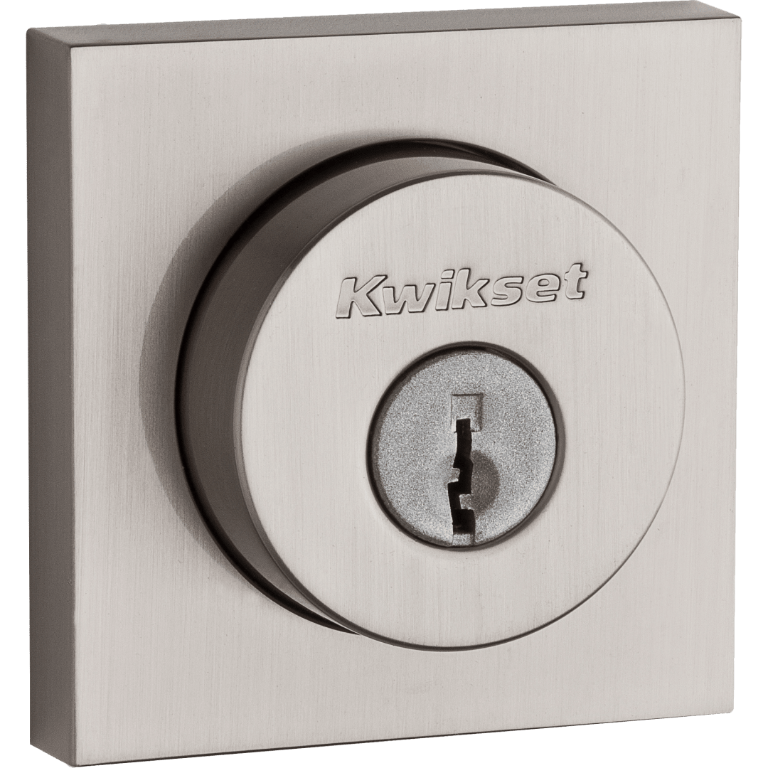 159 Square Deadbolt, Keyed Both Sides, in Satin Nickel