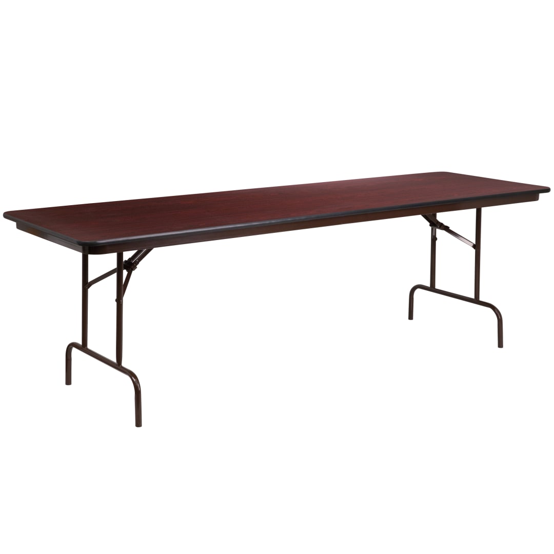 Frankie 8-Foot Mahogany Melamine Laminate Folding Banquet Table
