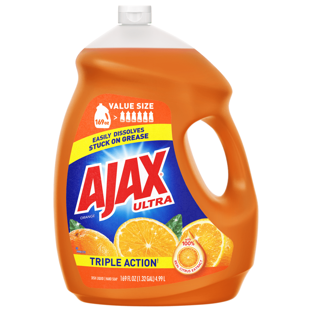Ajax Ultra Triple Action Liquid Dish Soap, Orange - 169 Fluid Ounce