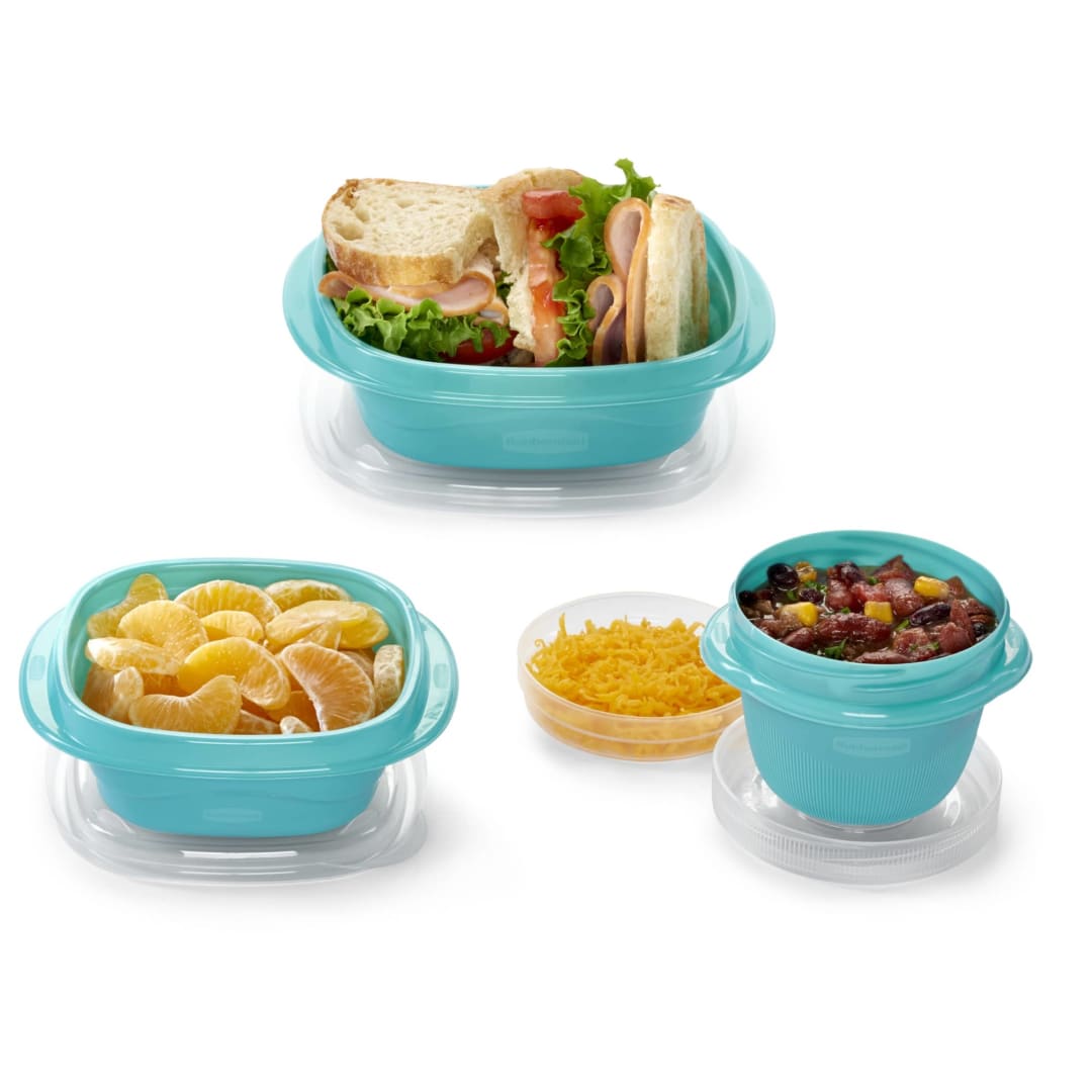 Rubbermaid® TakeAlongs® Food Storage Containers, Teal Splash, 16-Piece Lunch and Meal Prep Set