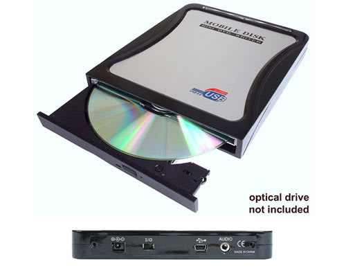 InfoSafe USB 2.0 Slimline 5.25" Drive Enclosure for Optical Drives