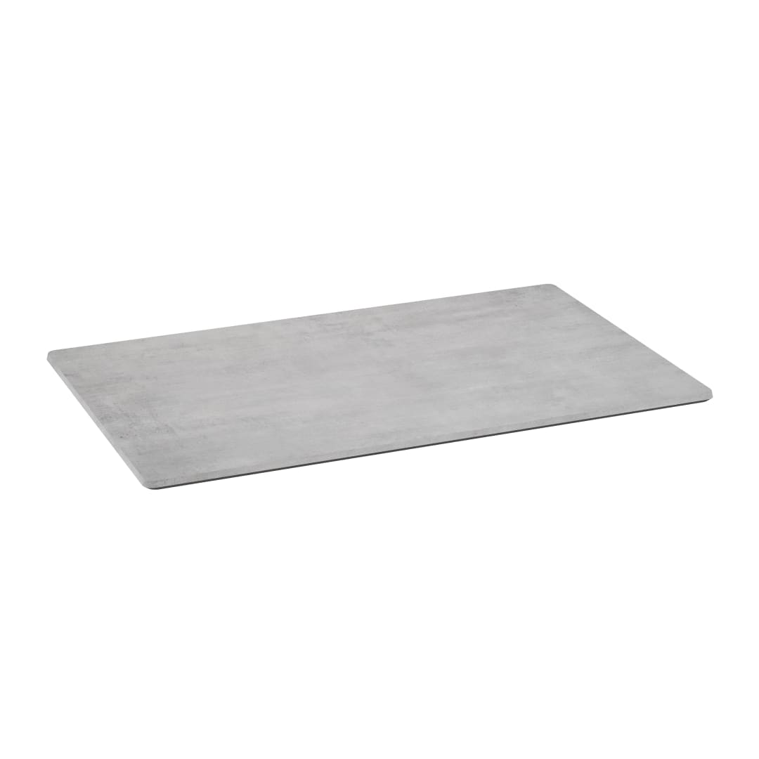 TopGuard 30" x 48" Gray Faux Concrete Outdoor Seamless Surface Technology Wrapped Tabletop, Moisture, Scratch, Heat, UV Resistant
