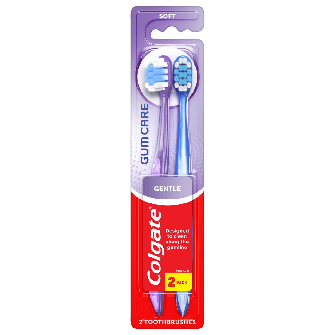 Colgate Gum Care Soft Toothbrush, Adult Manual Toothbrush Pack, 2 Pack