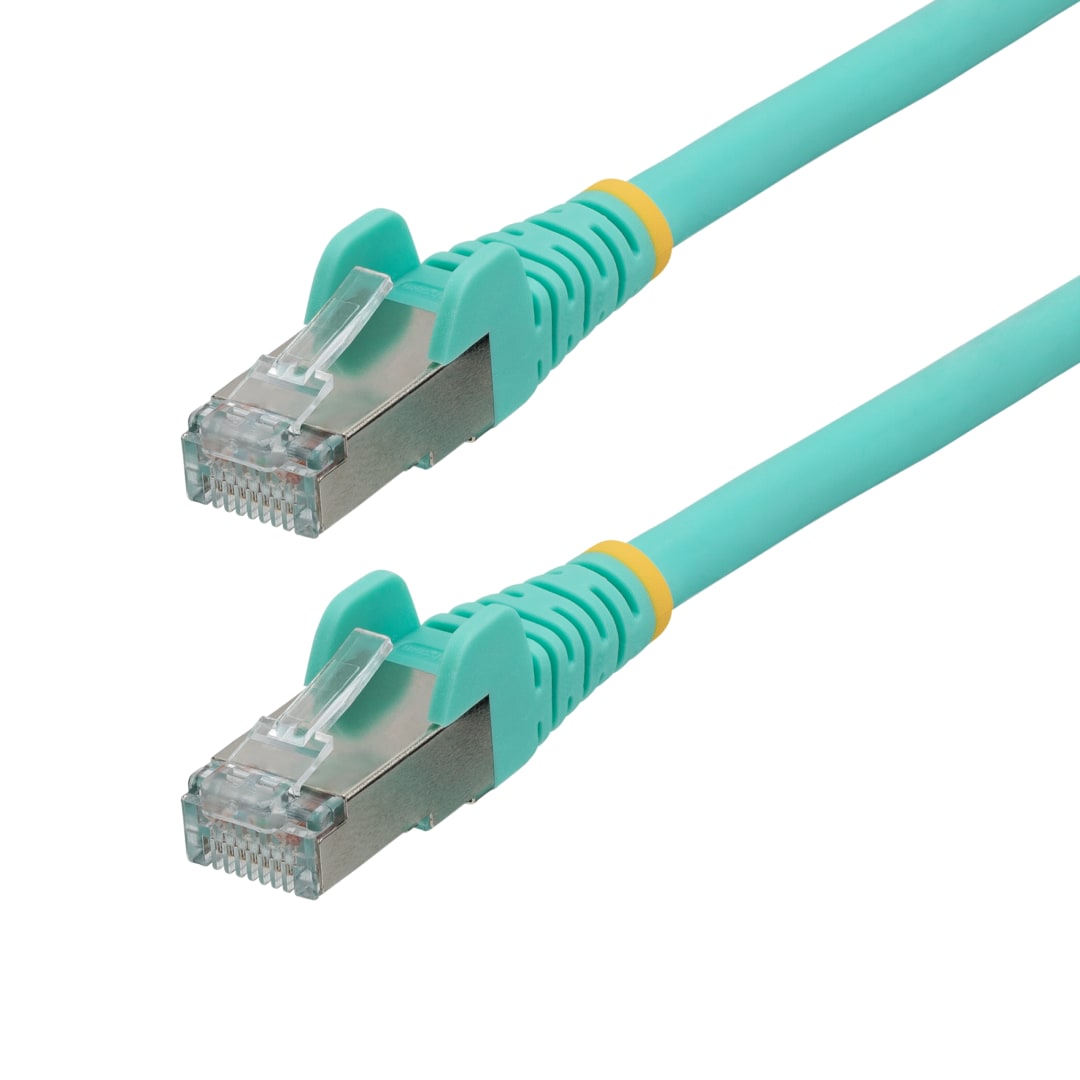 12ft Aqua CAT6A S FTP Snagless Patch cable LSZH
