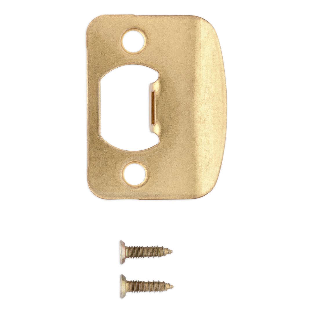 Round Corner Full Lip Strike for Knob/Lever in Polished Brass Finish
