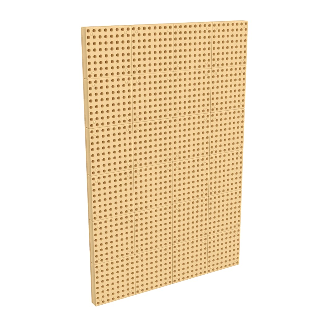 Bright Beginnings Commercial Grade Multipurpose Modular STEAM Wall Peg System Panel - 31.5"L x 47.2"H, Natural