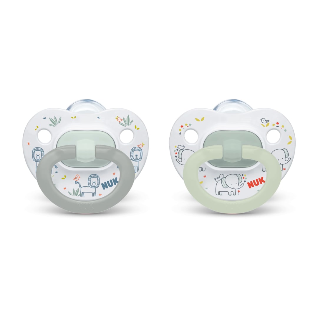NUK® Glow-in-the-Dark Orthodontic Pacifiers, 0-6 Months, 2 Pack