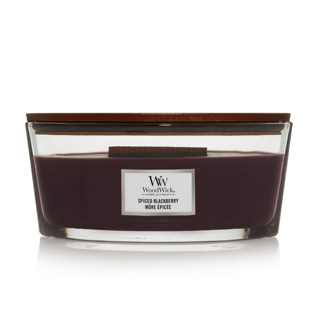 WoodWick® Ellipse Scented Candle | Spiced Blackberry | with Crackling Wick | Burn Time: Up to 50 Hours