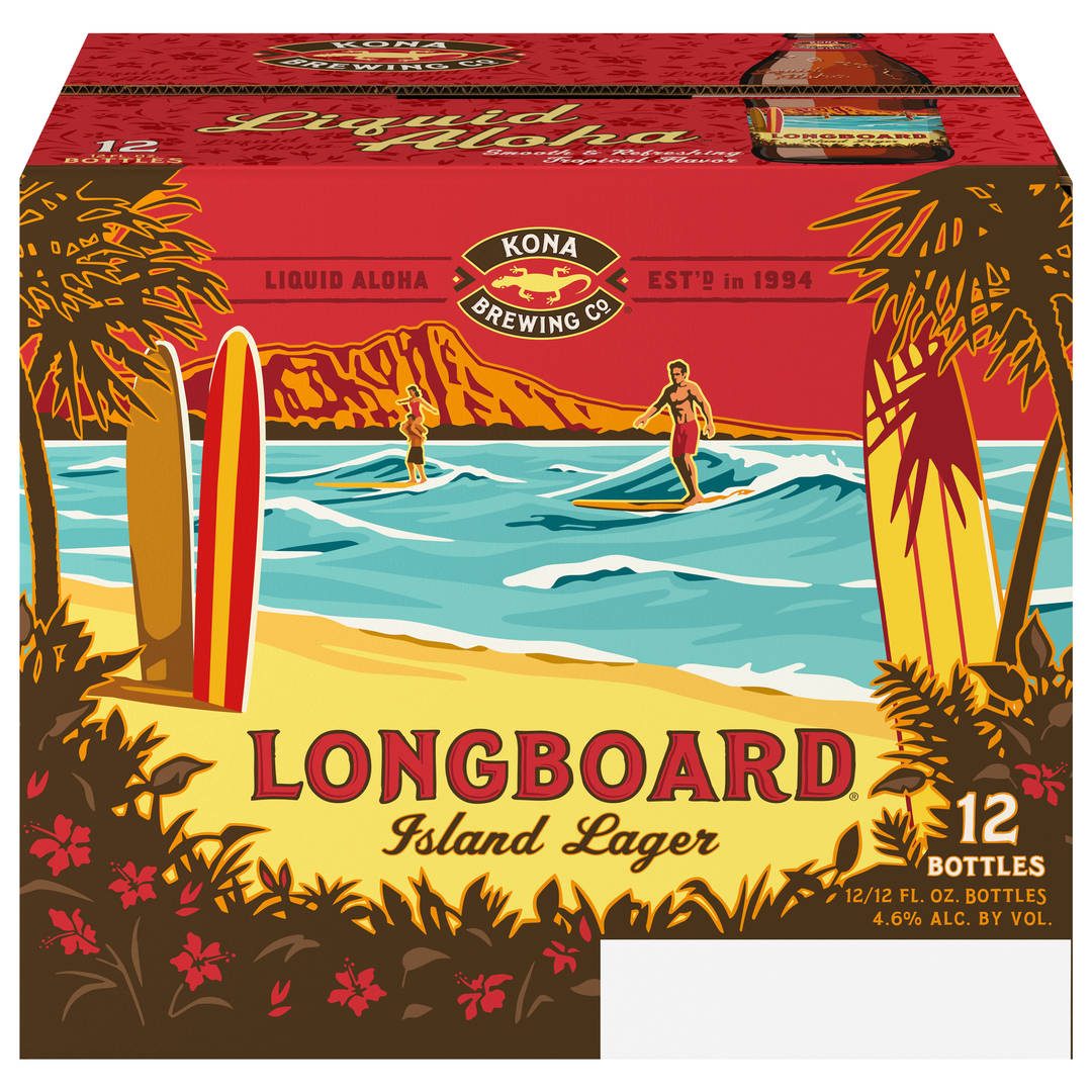 Kona Island Lager Longboard Beer 12 - 12 fl oz Bottles