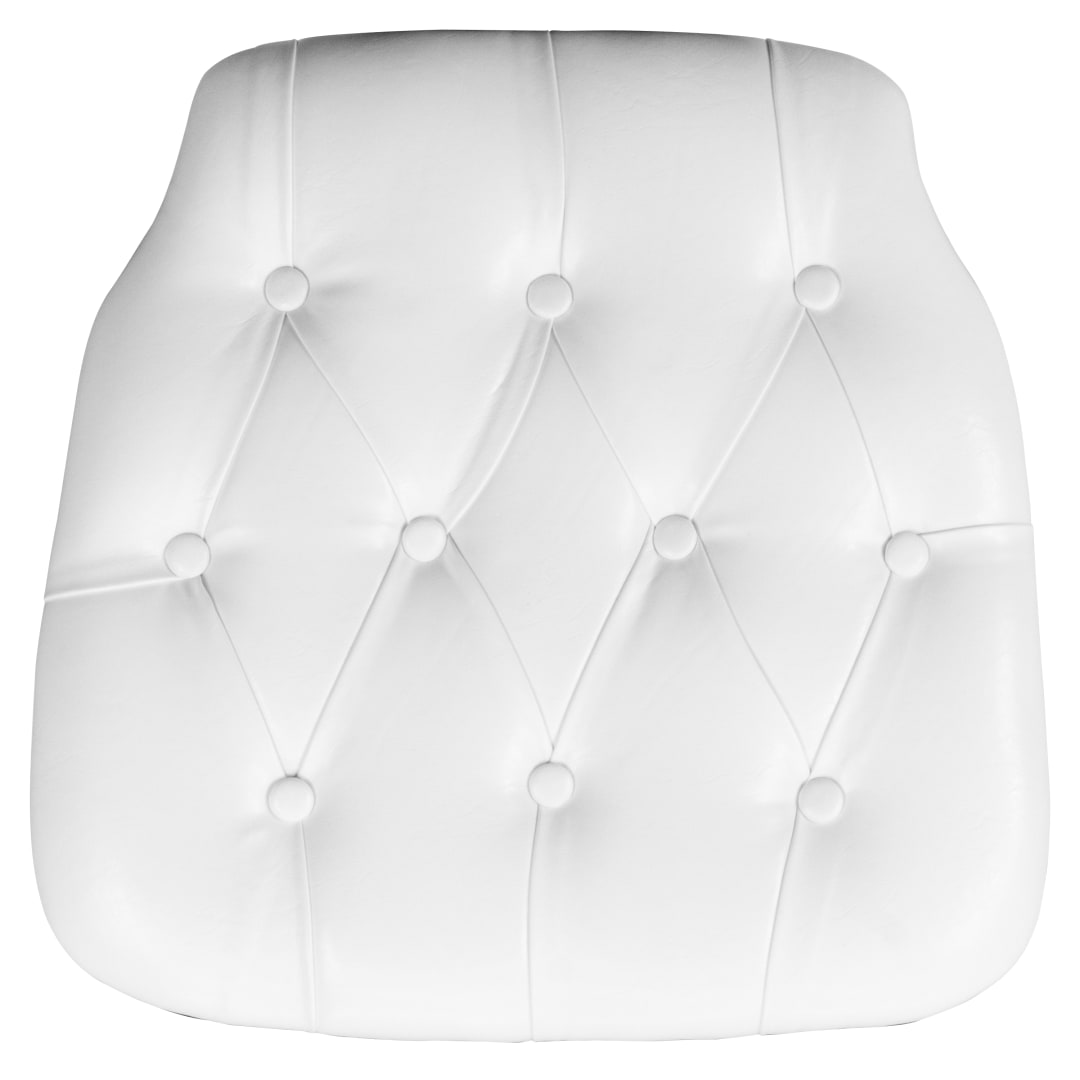 Louise Hard White Tufted Vinyl Chiavari Chair Cushion