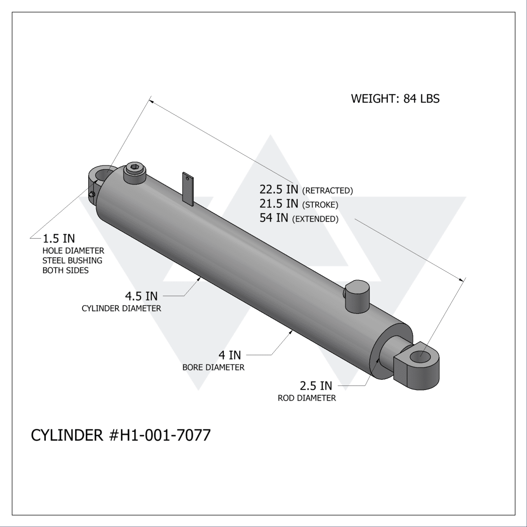 Wastebuilt® Replacement for Heil Sweep Cylinder ,4000 (4" X 2.5" X 21.5")