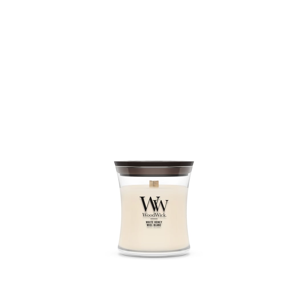 WoodWick Vela perfumada | Vela mini en forma de reloj de arena | Marine Drift | Regalos perfectos para mujeres