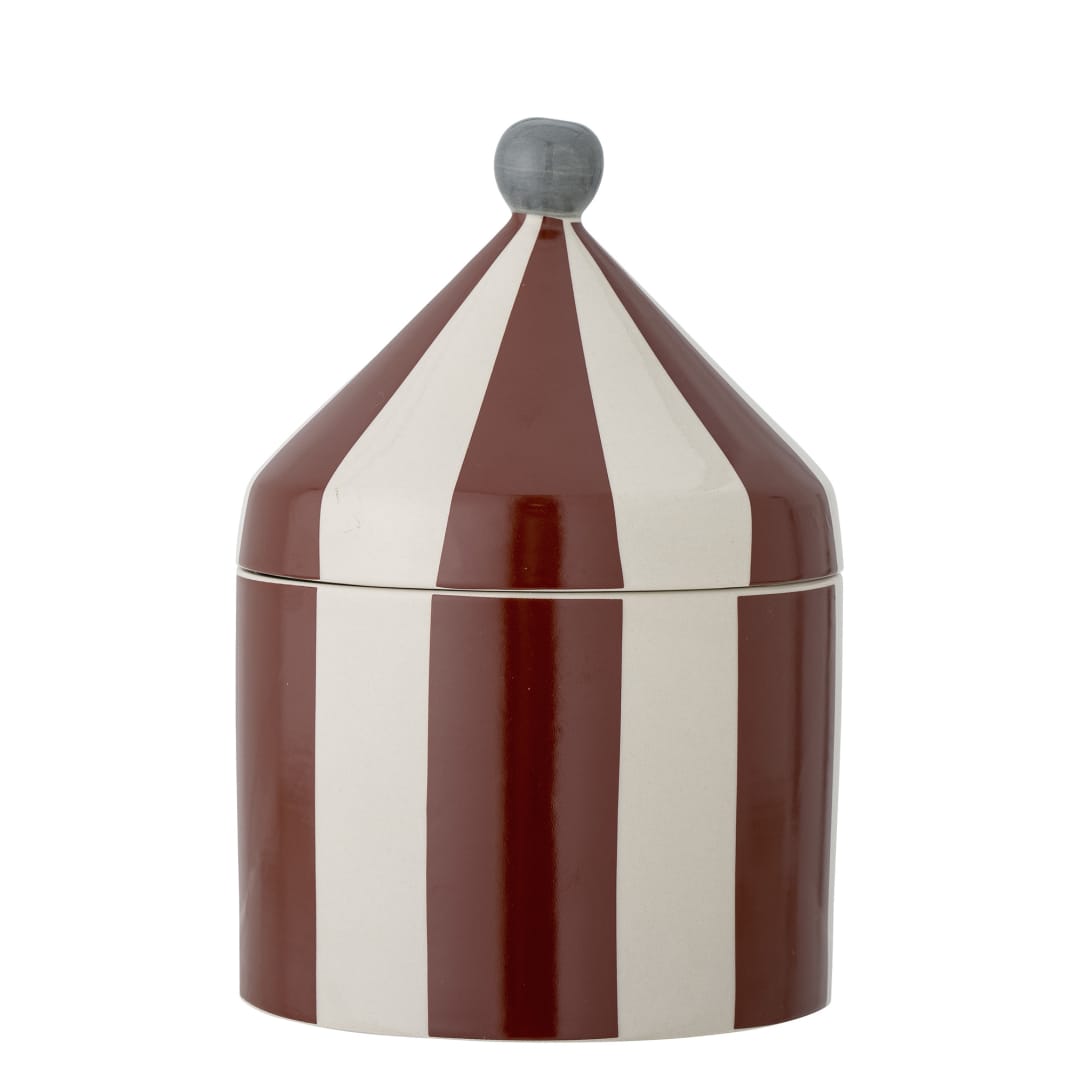 82054255 - Cimmi Jar w/Lid, Red, Stoneware STOCK: 300