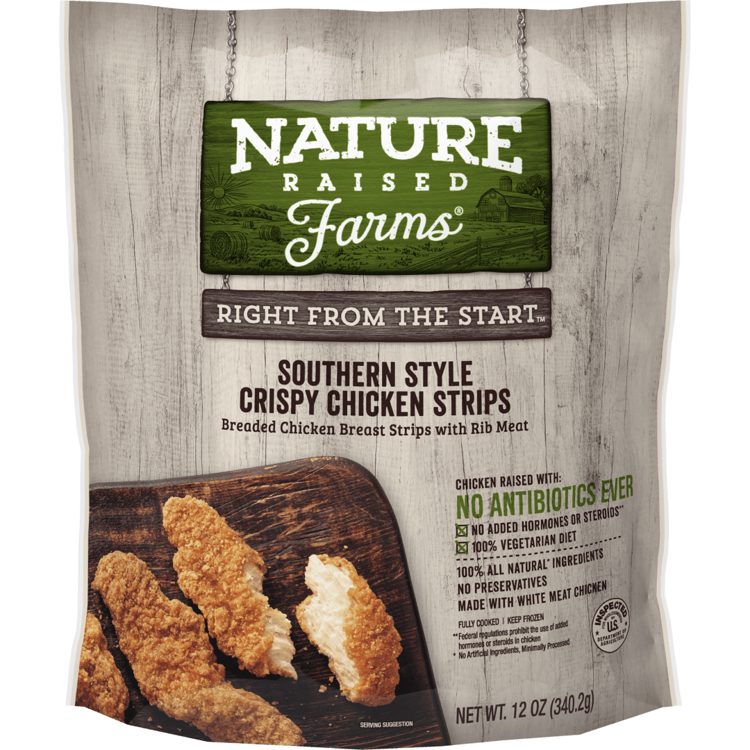 NatureRaised Farms® Southern Style Crispy Chicken Strips, 12 oz. (Frozen)