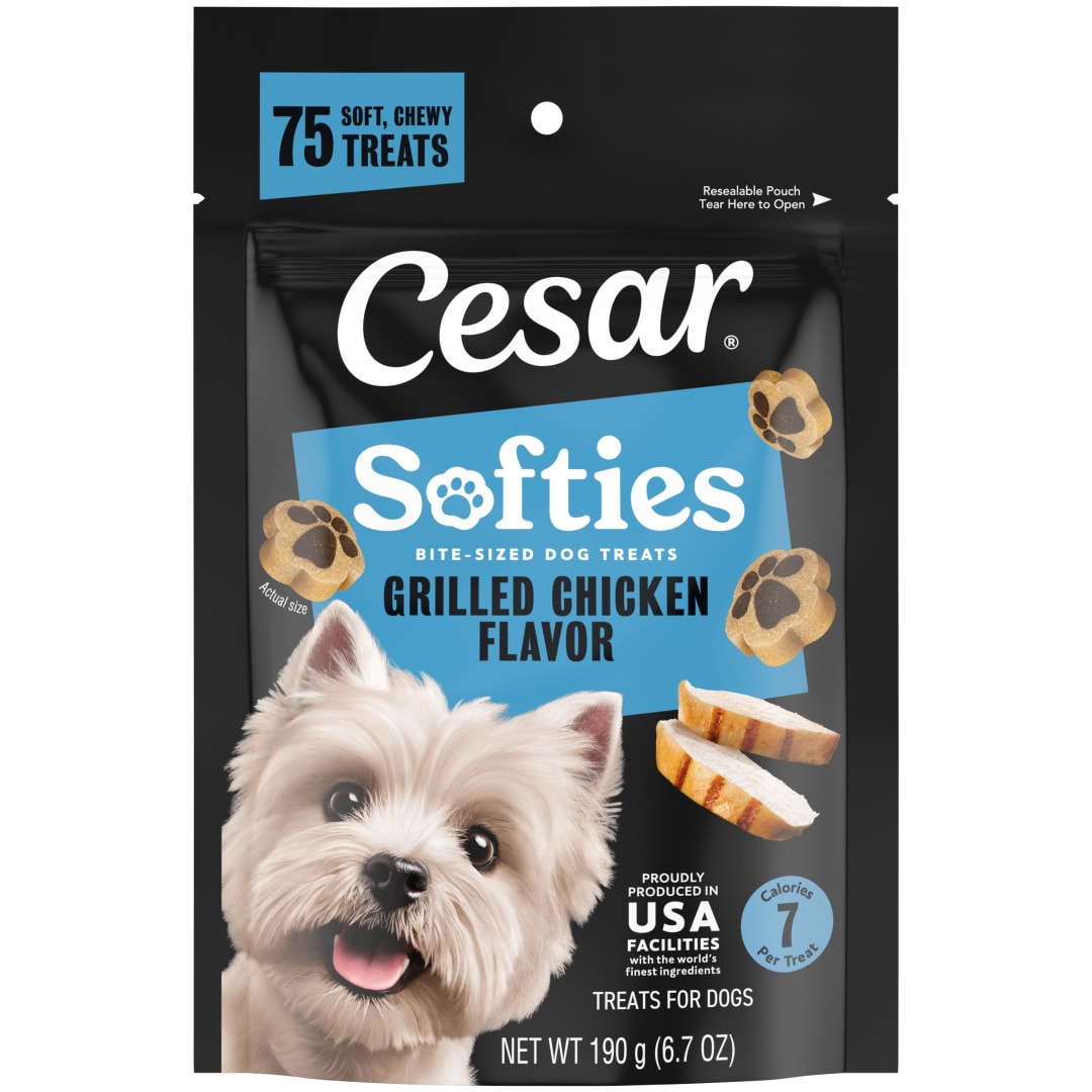 Cesar Softies Grilled Chicken Flavor Chewy Soft Dog Treats,, 6.7 oz Pouch, 75 Treats