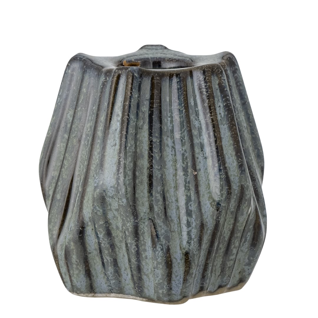 82057549 - Hadya Candle Holder, Blue, Stoneware STOCK: 72