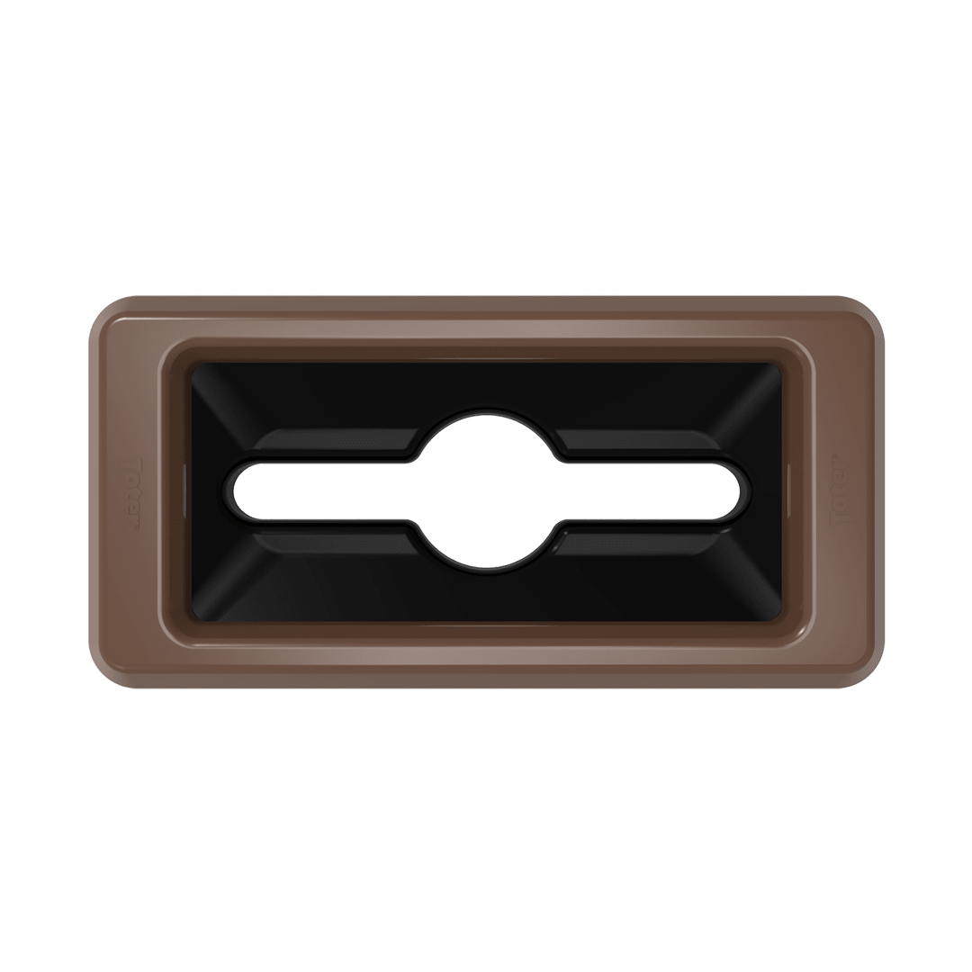 Slimline Rectangular Trash Can Lid with Can and Document Cutout - Brown