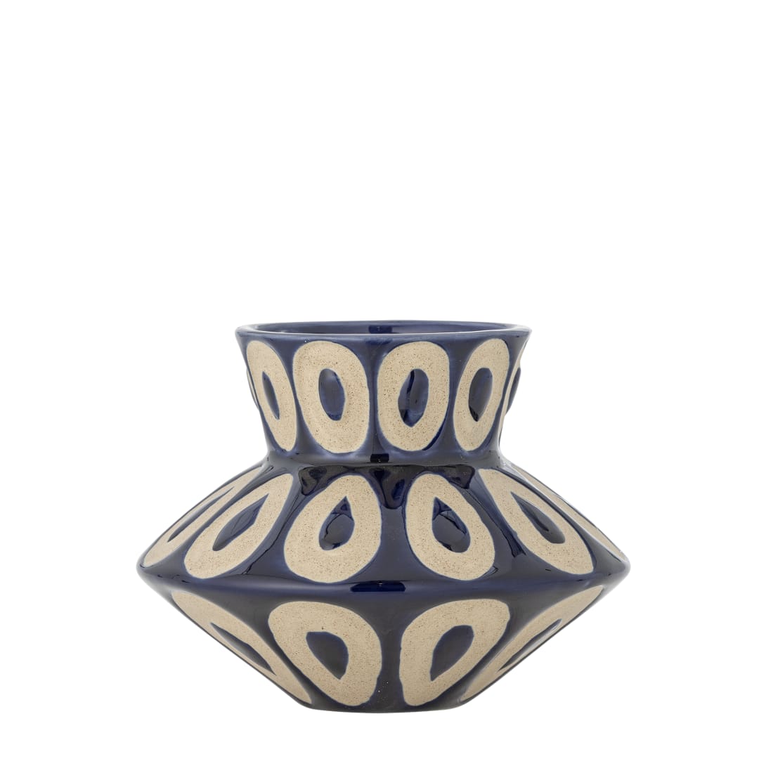 82072687 - Bashir Vase, Blue, Stoneware STOCK: 300