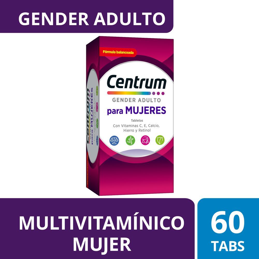Centrum Mujer Gender +50 Multivitamínico 60 Tabletas