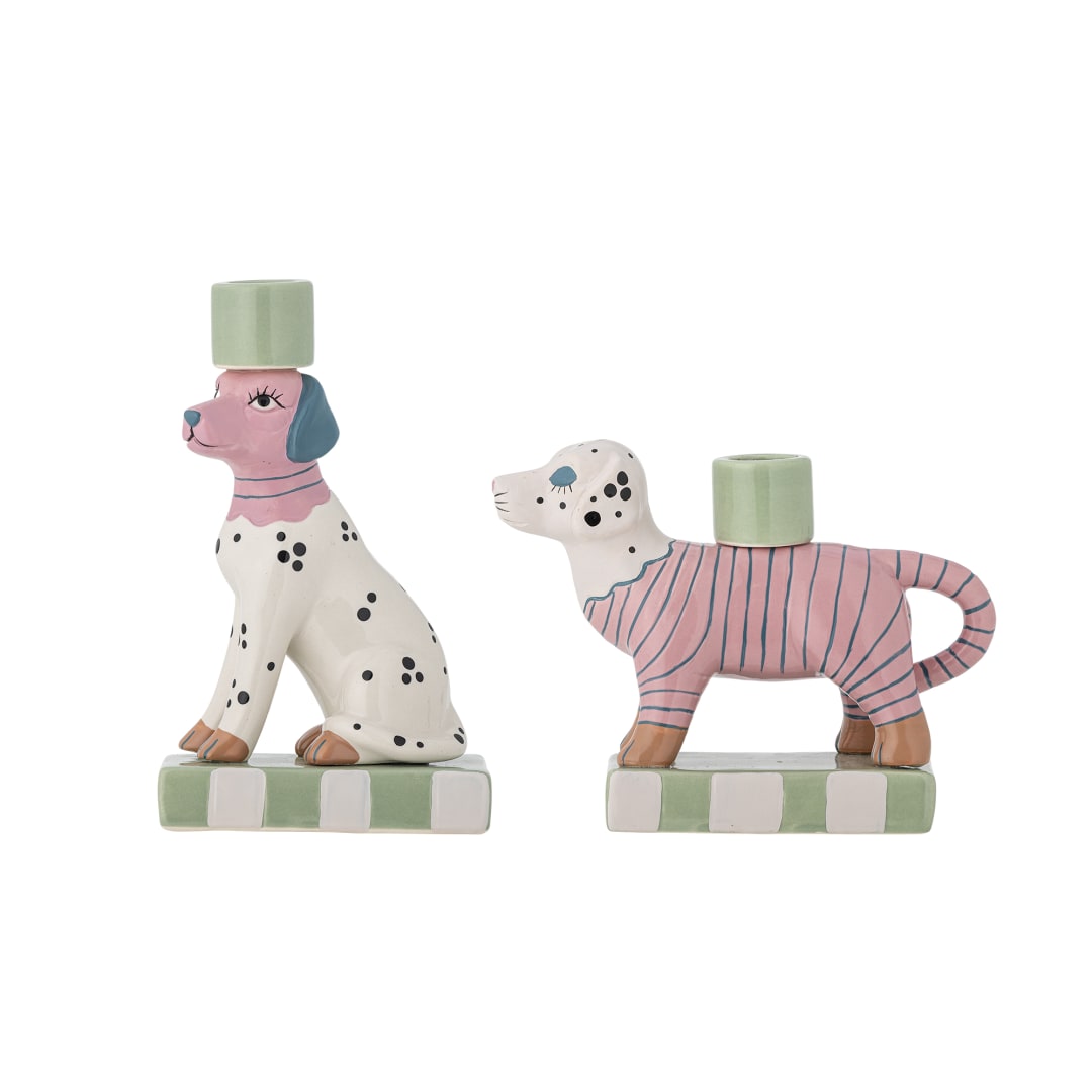 82063005 - Doglie Candle Holder, Rose, Stoneware STOCK: 300