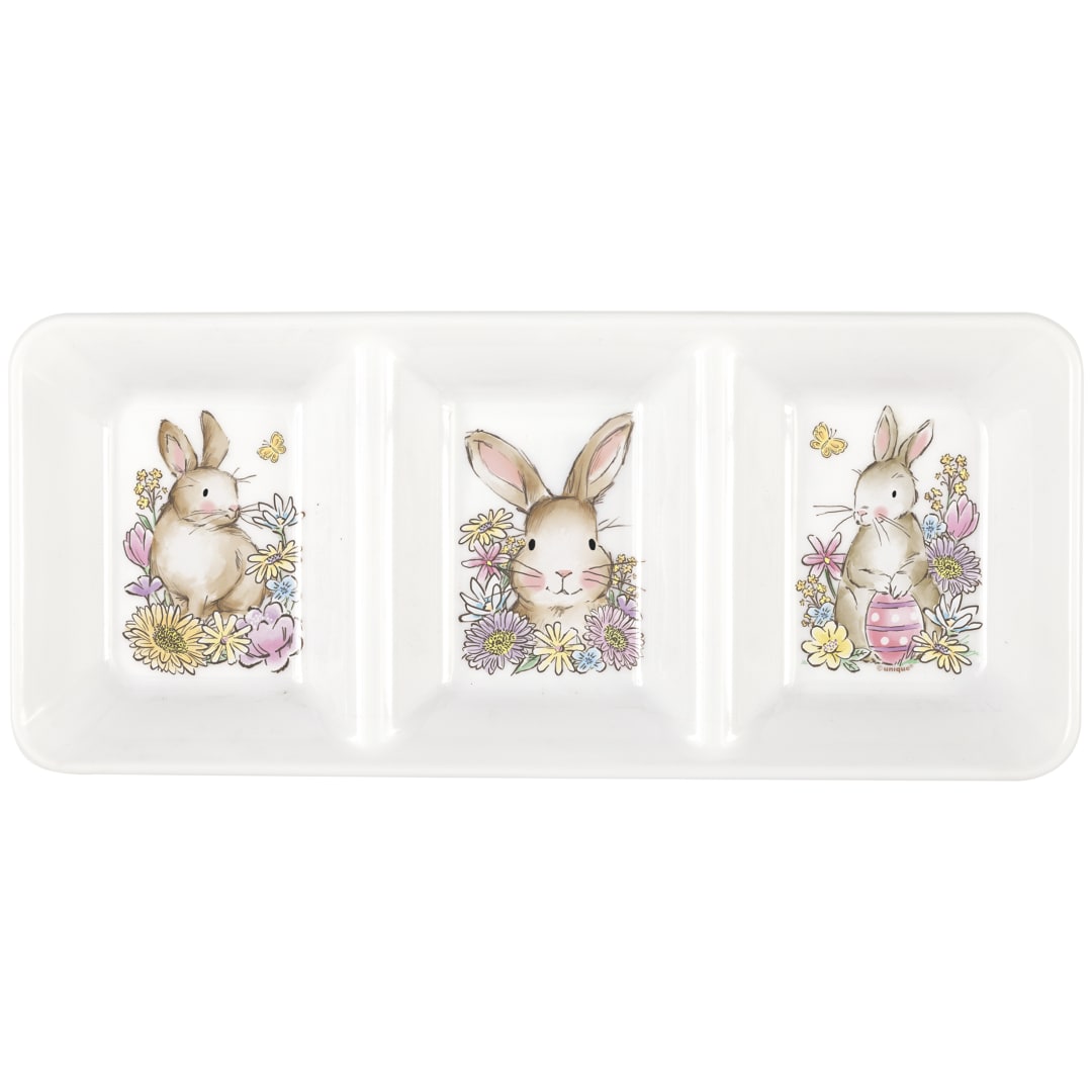 Easter Whimsy 3-Sectioned Plastic Serving Tray