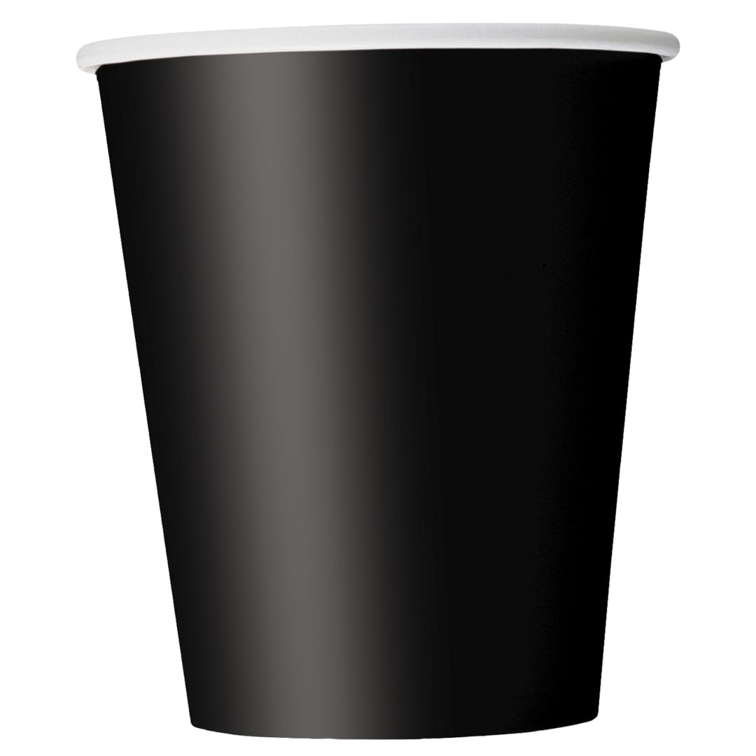 Midnight Black Solid 9oz Paper Cups, 20ct