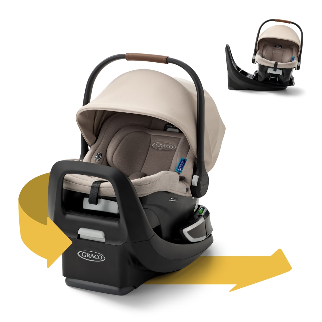 Graco® SnugRide® Turn & Slide Rotating Infant Car Seat, Sandstone