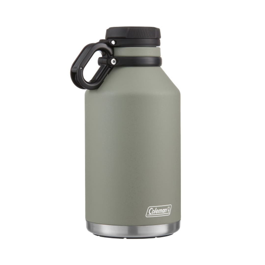 Coleman® Growler, de Acero Inoxidable, Diseño con Doble Pared, Tapa con Correa, Verde, 1900 ml