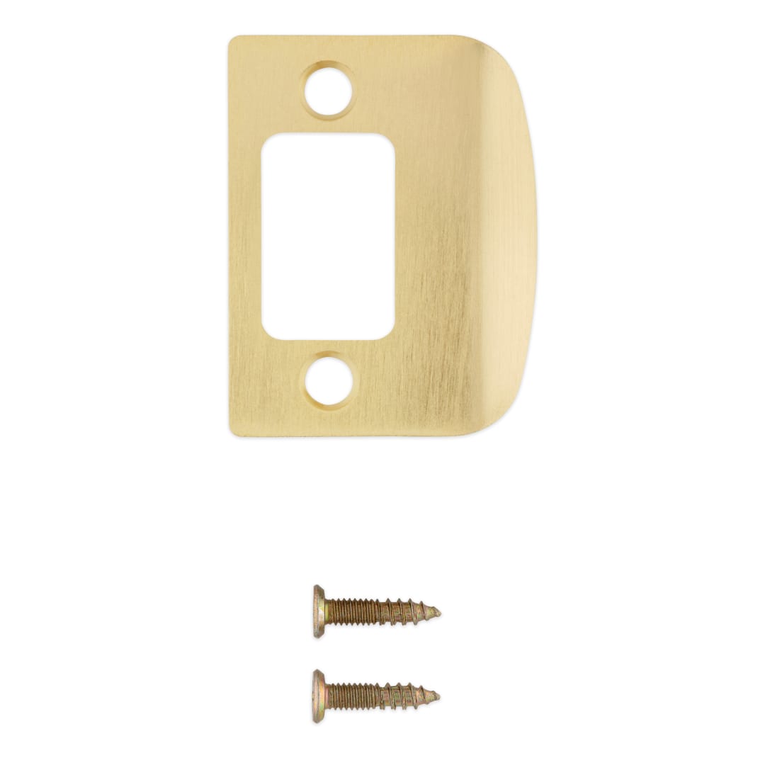 Deadbolt Square Corner Full Lip Strike for Satin Brass Finish