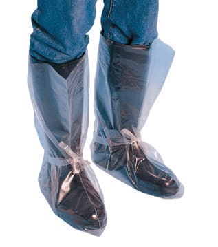 KRUTEX Disposable Heavy Duty Boot Covers, Clear, Long (50cm)