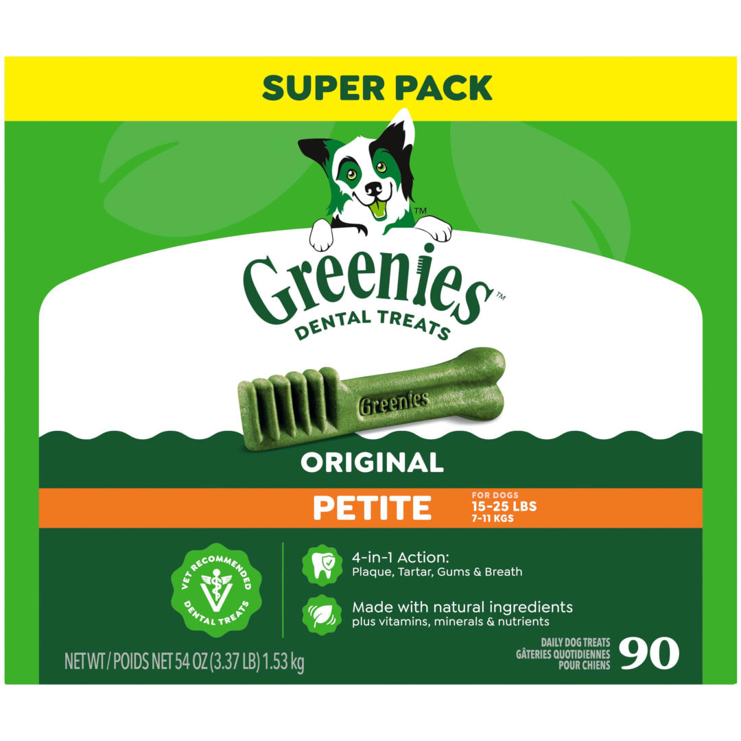 GREENIES Original Petite Natural Dental Care Dog Treats, 54 oz. Pack (90 Treats)