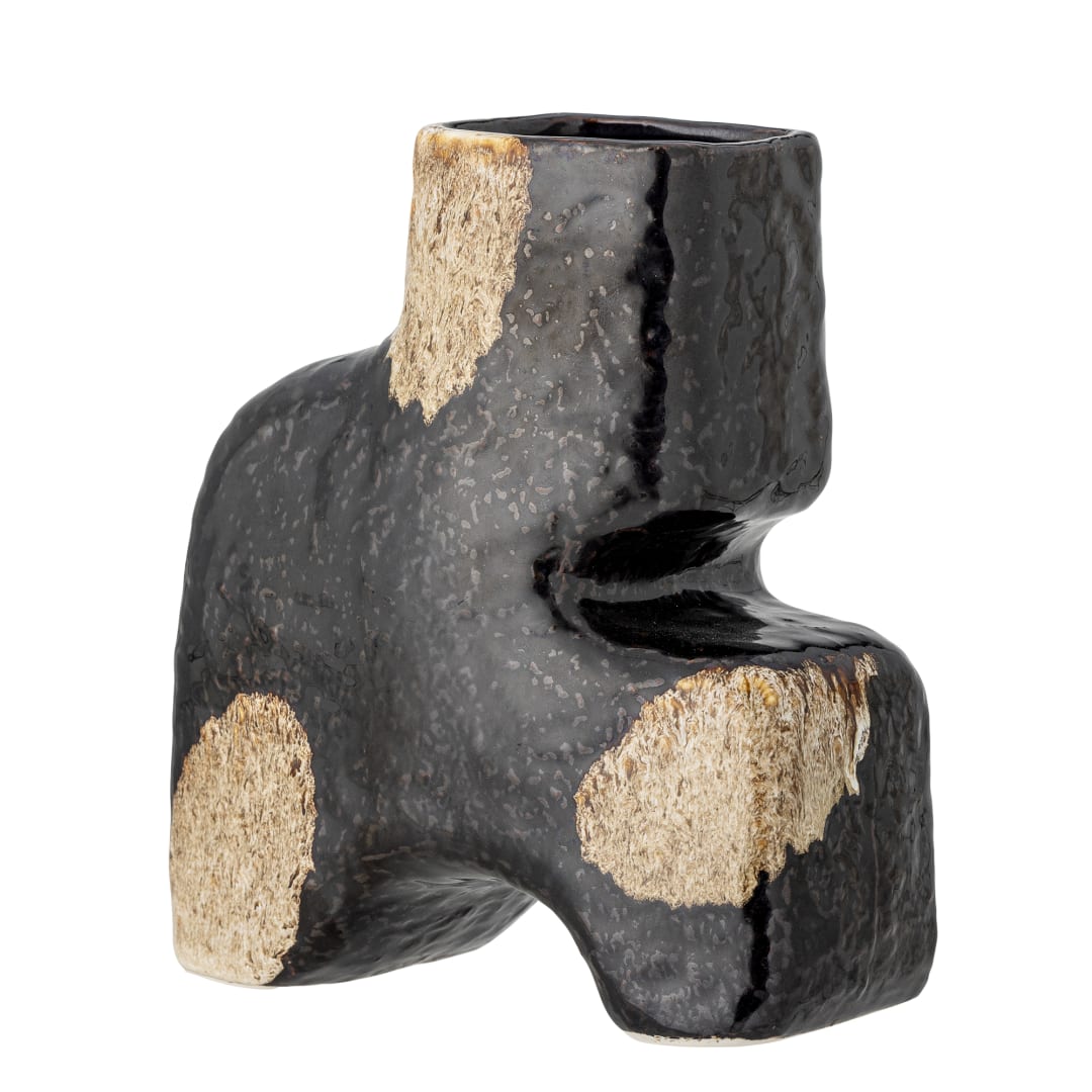 82062723 - Ollia Vase, Black, Stoneware STOCK: 300