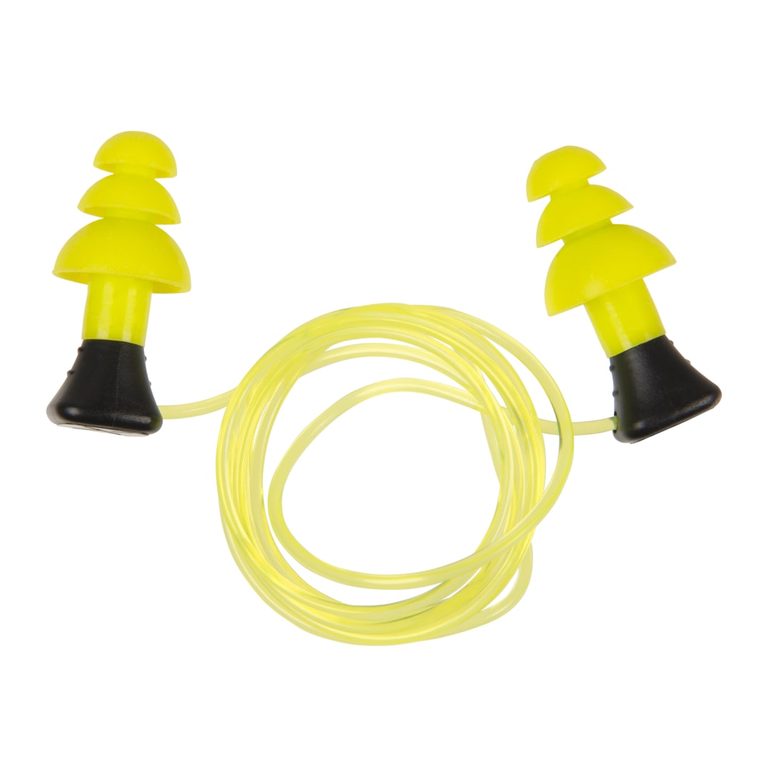 ULTRX™ Tethered Silicone Ear Plugs, 3-Pairs, Yellow