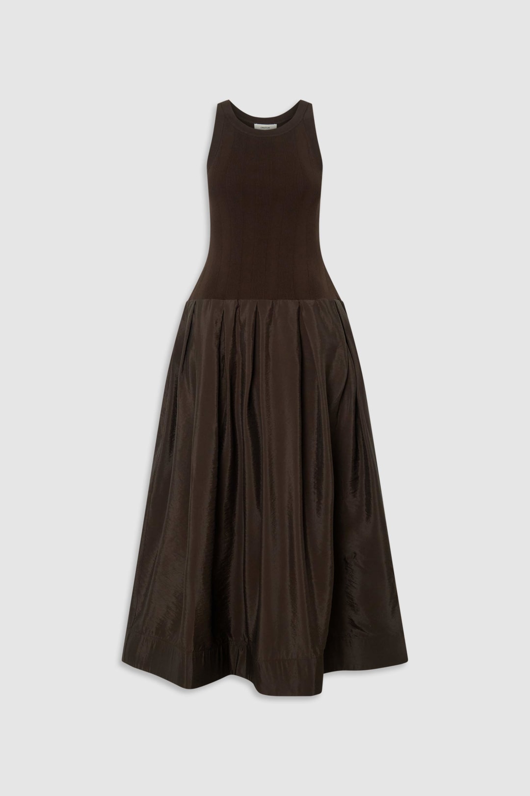Knit Bodice Midi Dress