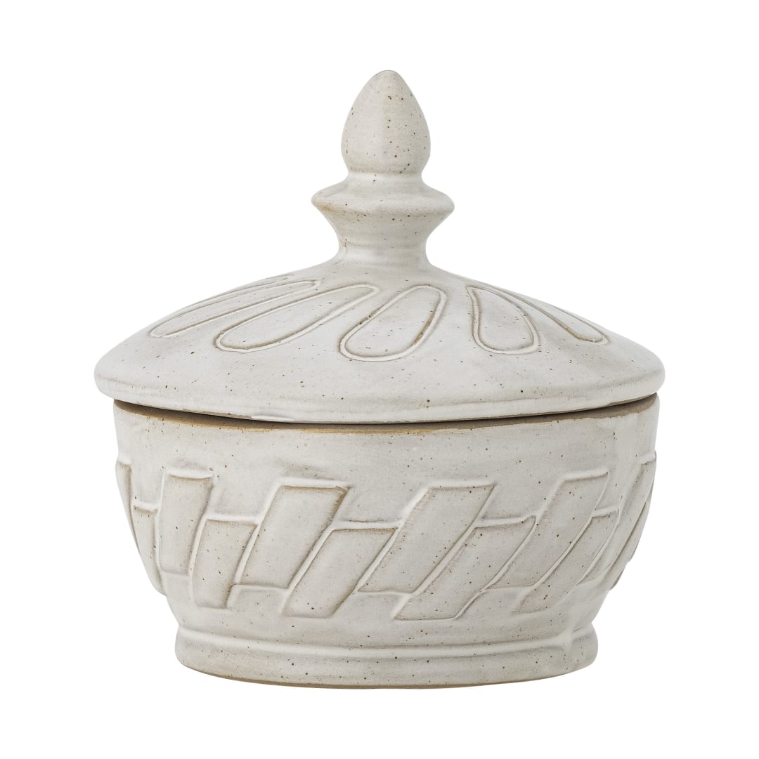 82060740 - Pauline Jar w/Lid, Nature, Stoneware STOCK: 61
