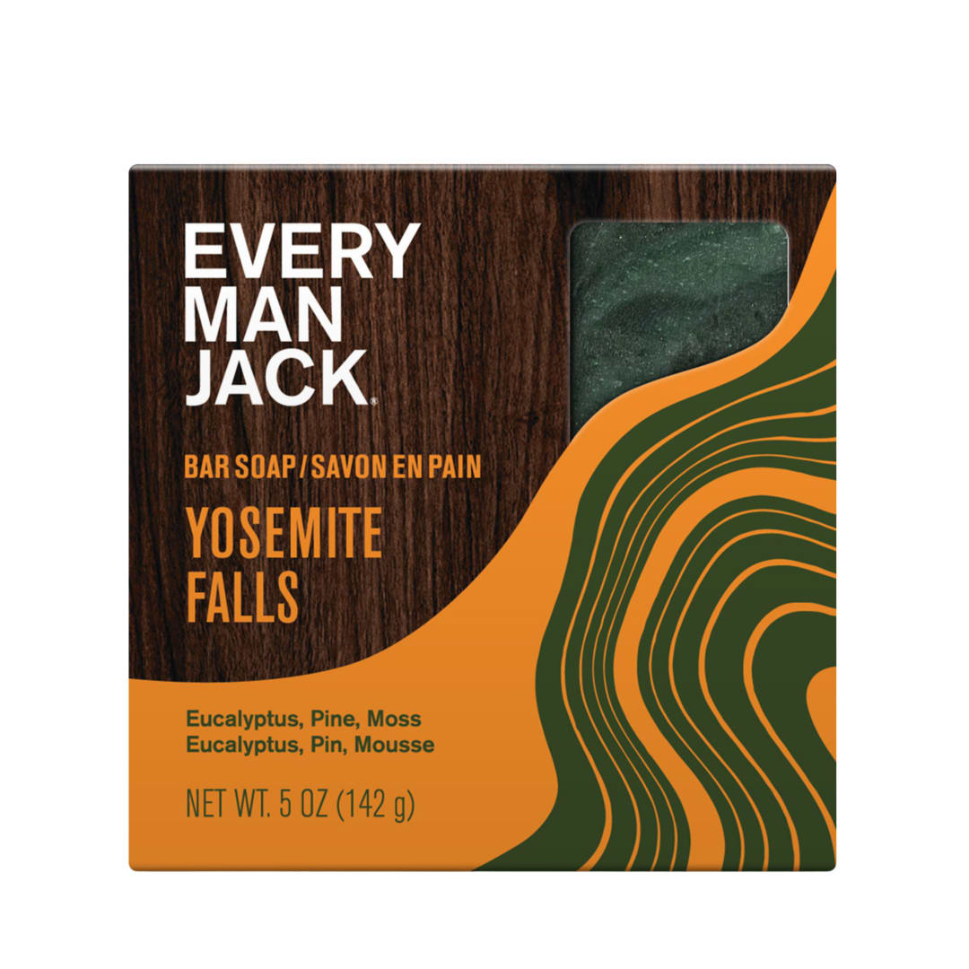 Every Man Jack Cold Plunge Mens Bar Soap - Yosemite Falls Scent with notes of Earthy Eucalyptus and Invigorating Pine - Deeply Cleans, Hydrates with Naturally Derived Ingredients - 142g