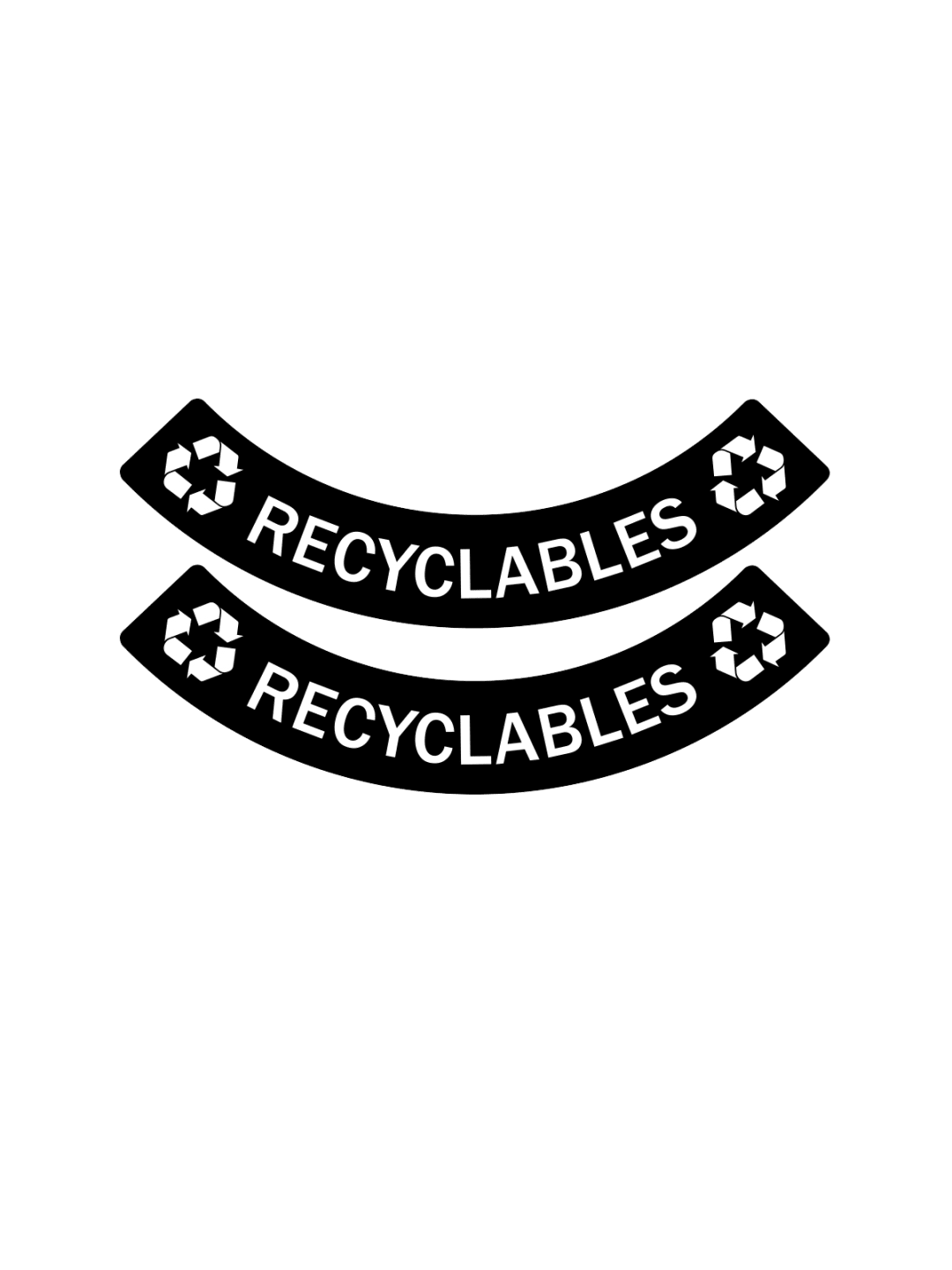  EVOLVE - Label - Ellipse &amp; Cube - Recyclables - Mixed - Black-White